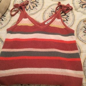 striped grandfield tie strap sweater tank